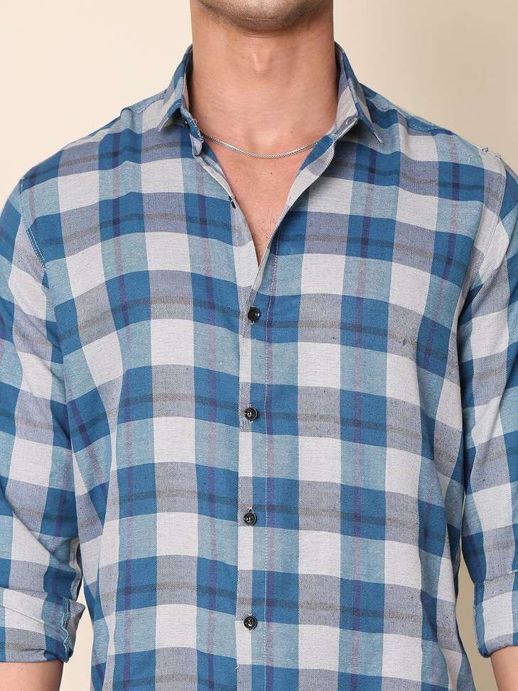 Shopsy METRONAUT Men Solid Casual Blue Shirt - Image 4