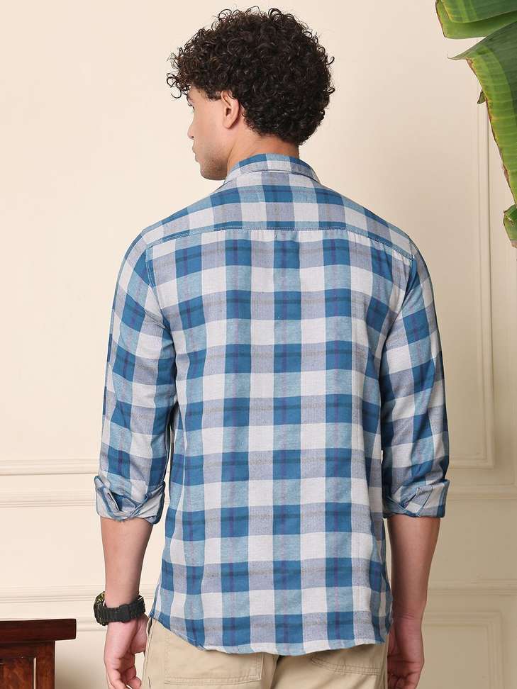 Shopsy METRONAUT Men Solid Casual Blue Shirt - Image 3