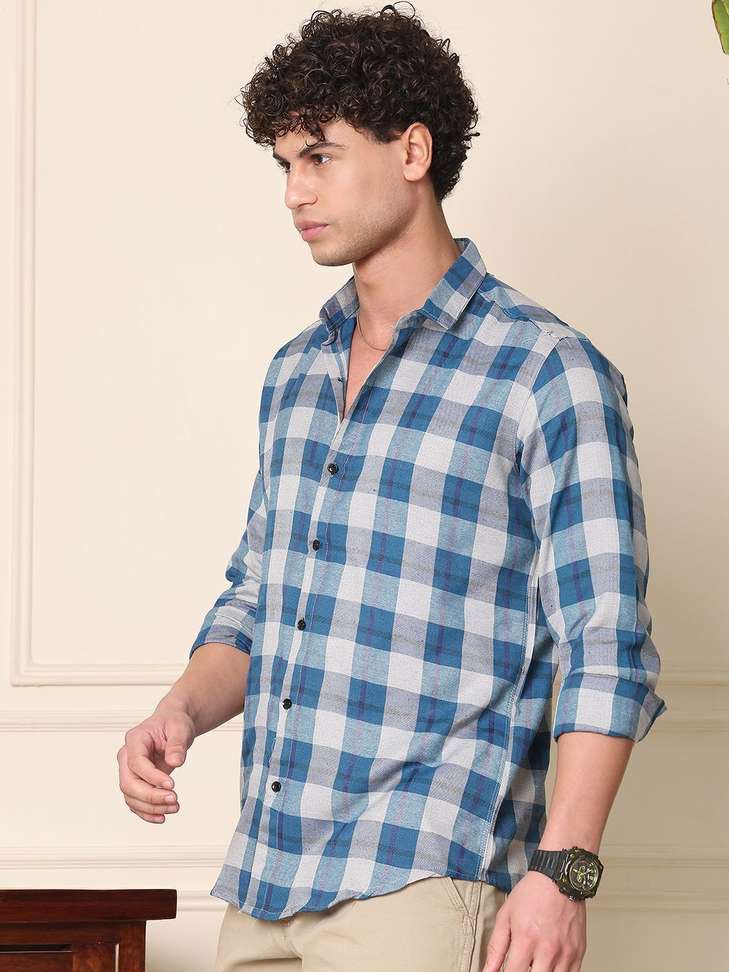 Shopsy METRONAUT Men Solid Casual Blue Shirt - Image 5