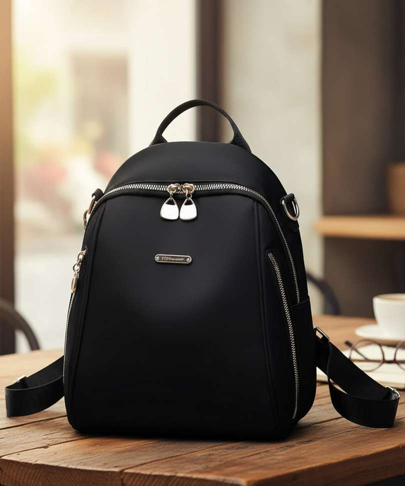 Women's Small Backpack Theft Proof Bag For Girls Black 20 L No Backpack