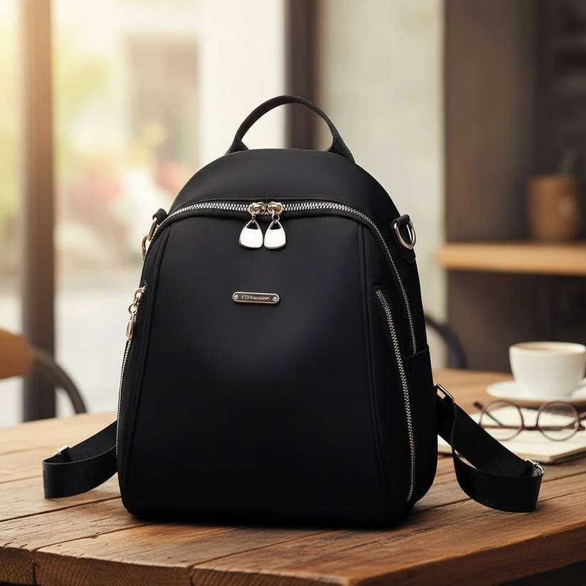 Women's Small Backpack Theft Proof Bag For Girls Black 20 L No Backpack