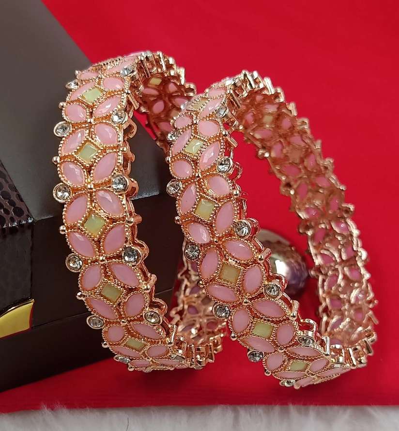 American Diamond With Ruby Bangles In Flipkart Alloy Cubic