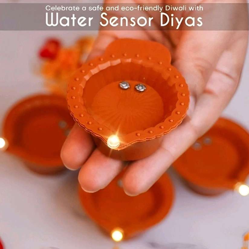 BE UNIQUE Water Sensor LED Diya Set Ultra Bright Decorative Diyas for Festivals Plastic (Pack of 24) Table Diya Price in India - Buy BE UNIQUE Water Sensor LED Diya Set Ultra Bright Decorative Diyas for Festivals Plastic (Pack of 24) Table Diya online at Shopsy.in - Image 5