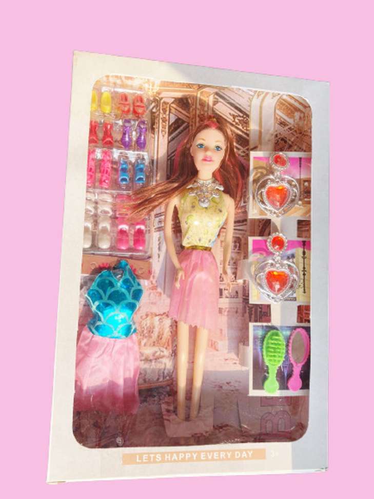 Barbie Doll Set Girls Wardrobe Doll Set comes with multi