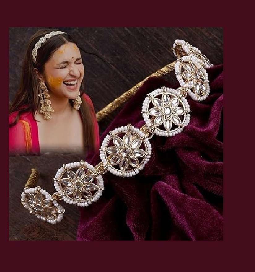 Bridal Wedding Sheeshpatti/Matha Patti Hairband Kundan Bridal
