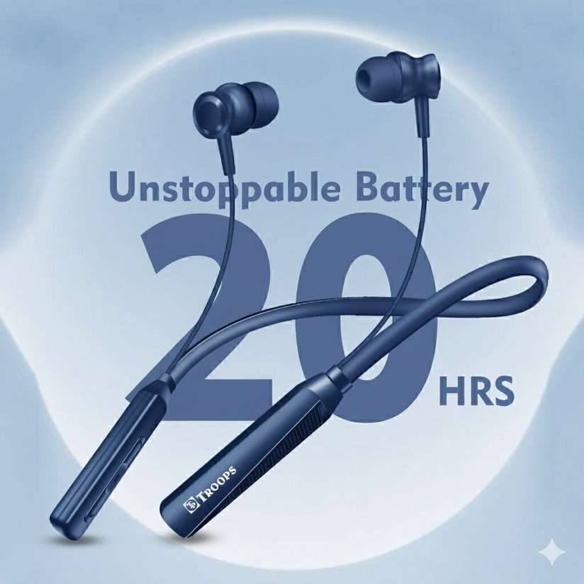 Shopsy TP TROOPS Neckband Earphones 10mm Drivers 20H Playtime - Image 3