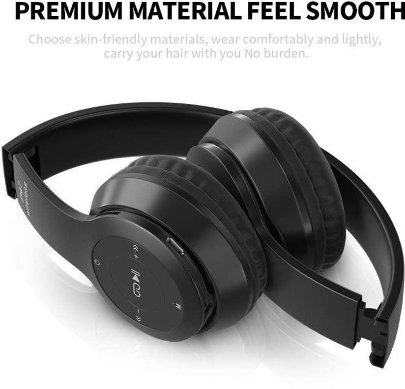 Bluetooth Headphones with Mic Wireless P47 (Black) TL1T4 Bluetooth Headset