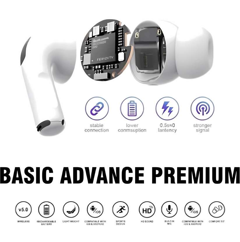 Shopsy Vdtech White Airphones TWS Earbuds with Touch Controls - Image 4