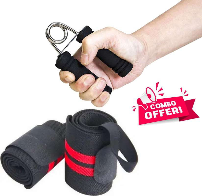 Aktivemusli kg fitness Hand Grip band For Gym Strengthener Hand  Gripper Men Forearm Exercise Home Gym Combo