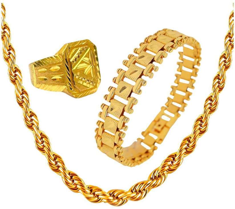 LEGACYMEN Metal Gold-plated Gold Jewellery Set Price in India - Buy LEGACYMEN Metal Gold-plated Gold Jewellery Set Online at Best Prices in India | Shopsy.in - Image 3