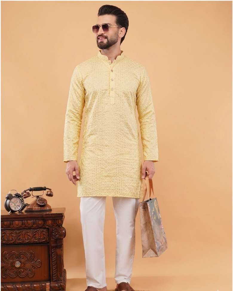 Shopsy CHIRASVI Men Geometric Print Kurta - Image 3