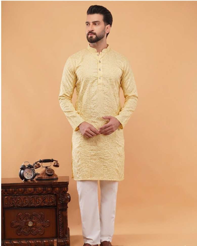Shopsy CHIRASVI Men Geometric Print Kurta - Image 2