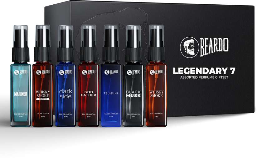 BEARDO Legendary Assorted Perfume Gift Set for Men | Long Lasting Fragrances | 7 x 8 ml Eau de Parfum - 56 ml Price in India - Buy BEARDO Legendary Assorted Perfume Gift Set for Men | Long Lasting Fragrances | 7 x 8 ml Eau de Parfum - 56 ml online at Shopsy.in - Image 2