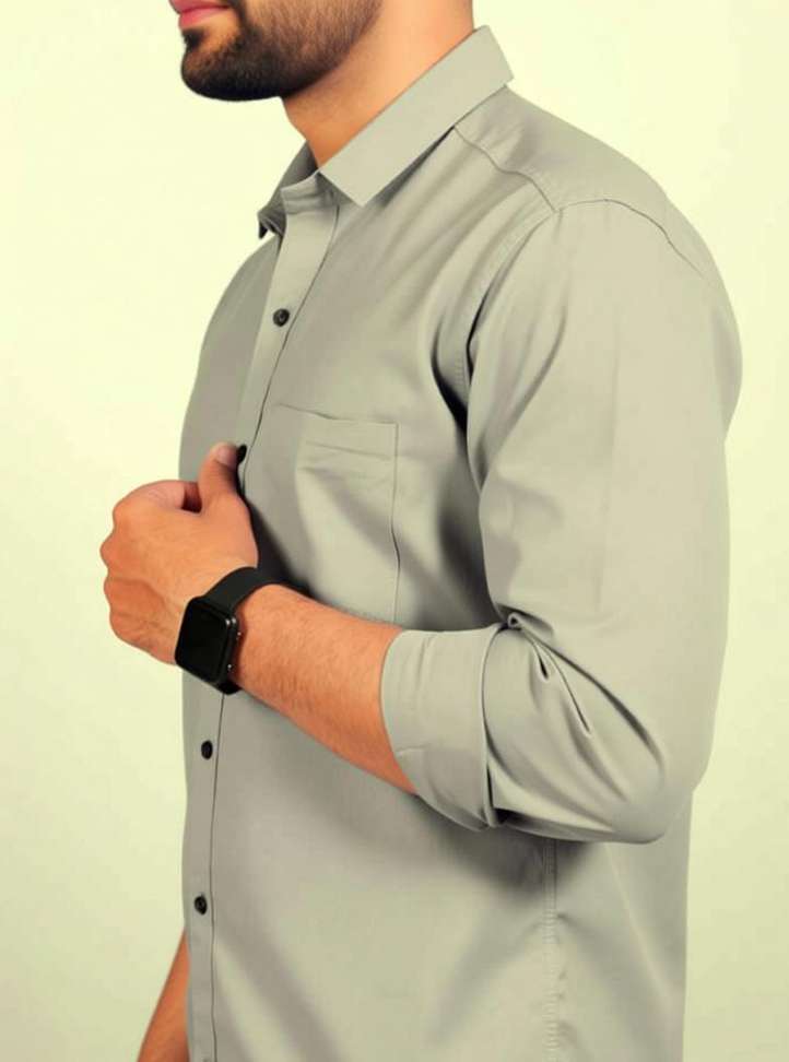 Shopsy BLAZSTAR Men Solid Formal Silver Shirt - Image 3