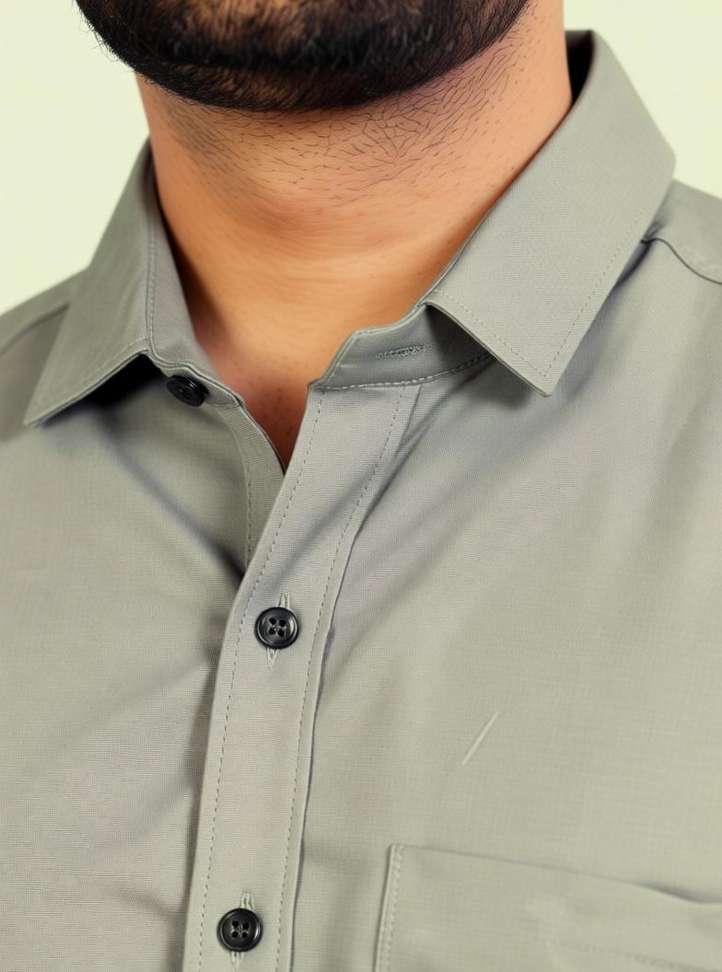 Shopsy BLAZSTAR Men Solid Formal Silver Shirt - Image 4
