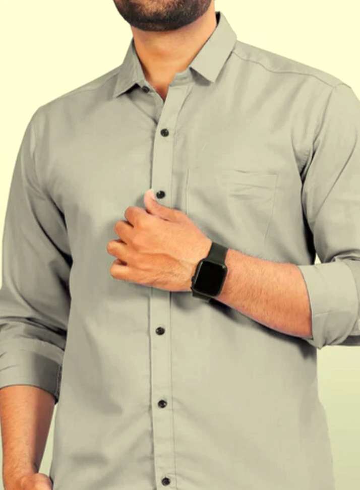 Shopsy BLAZSTAR Men Solid Formal Silver Shirt - Image 5