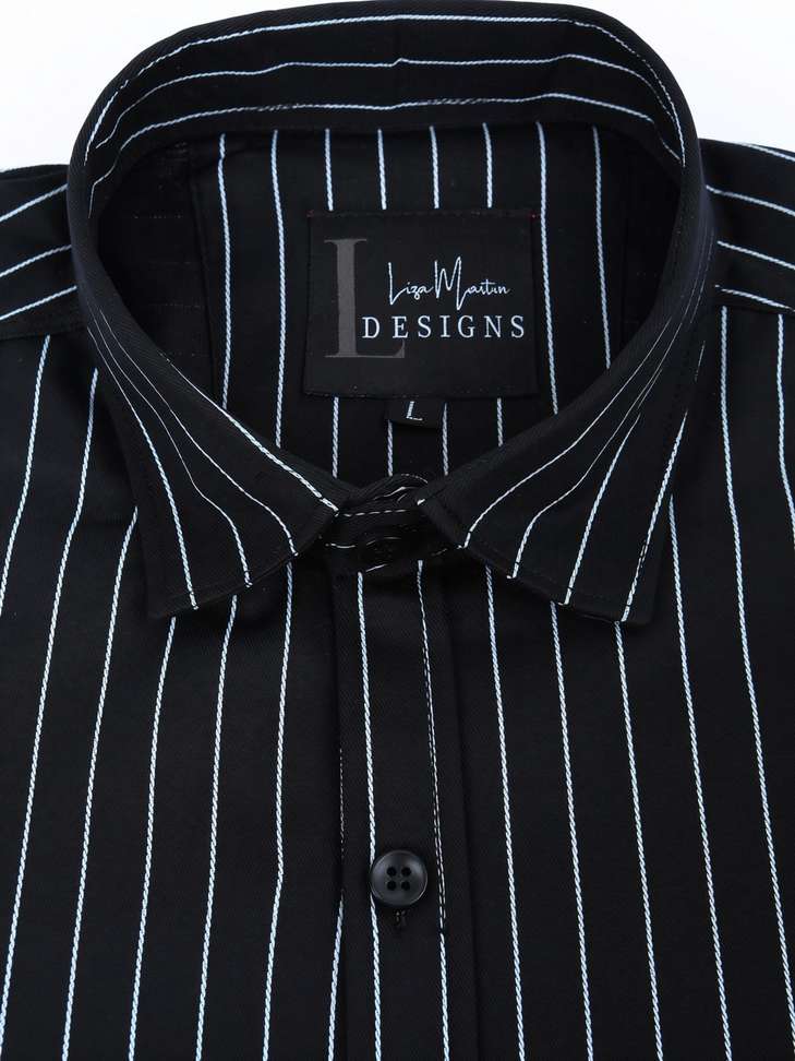 TIGERSNAKE Men Self Design Casual Black Shirt Price in India - Buy TIGERSNAKE Men Self Design Casual Black Shirt online at Shopsy.in - Image 4