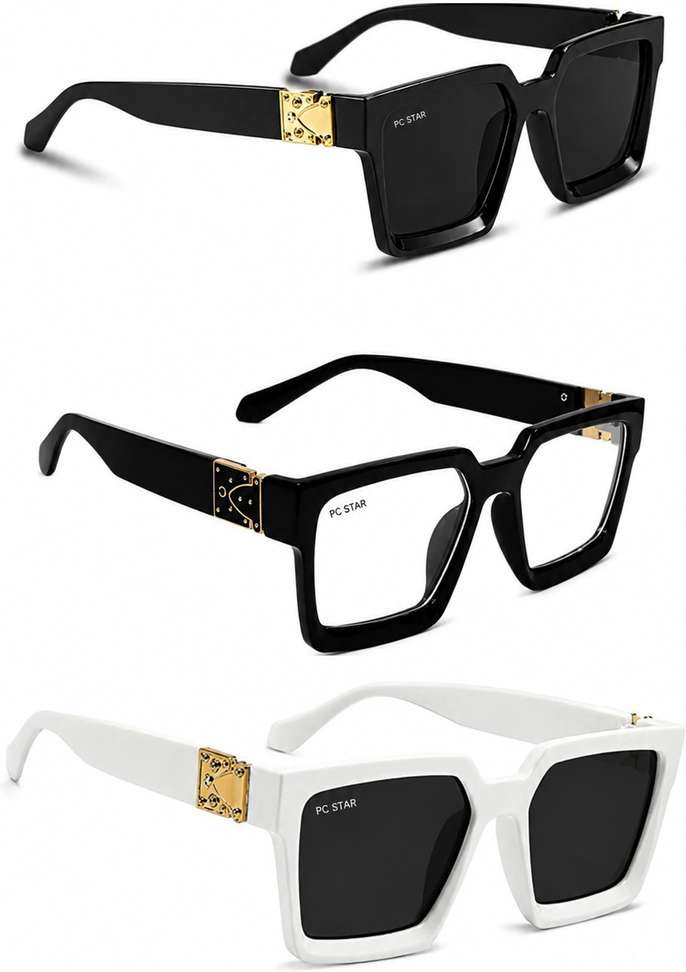 PC STAR Retro Square Sunglasses Price in India - Buy PC STAR Retro Square Sunglasses online at Shopsy.in - Image 2