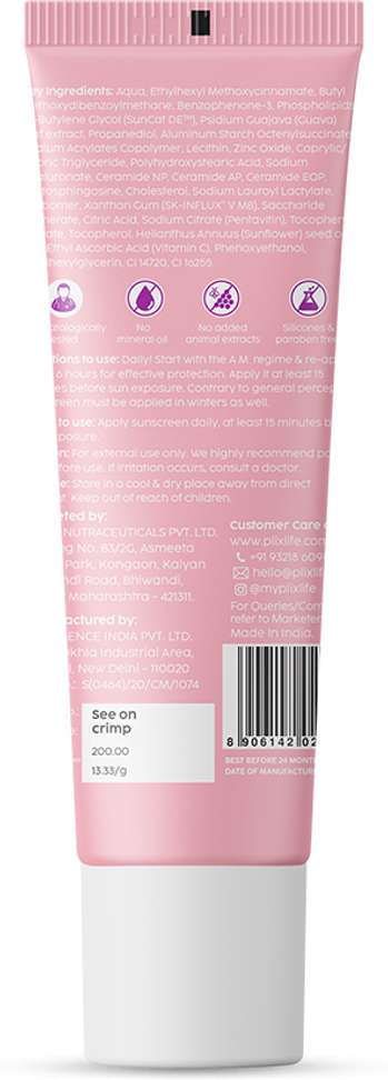Shopsy The Plant Fix Plix Guava Glow Invisible Sunscreen SPF 50 PA+++ - Image 3