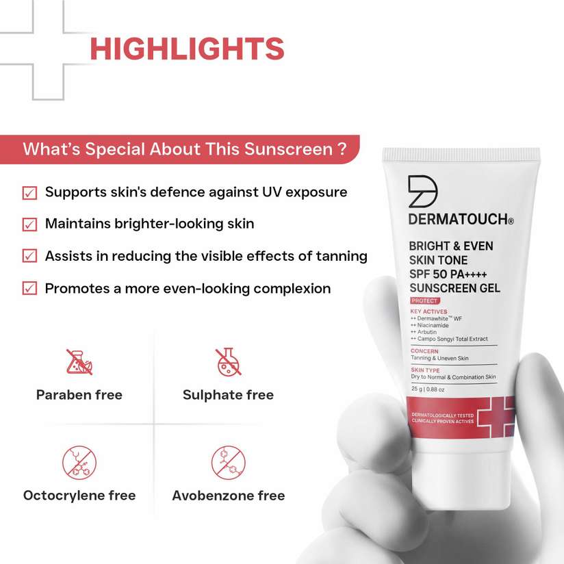 Shopsy DERMATOUCH Bright & Even Skin Tone Sunscreen Gel SPF 50+ - Image 5