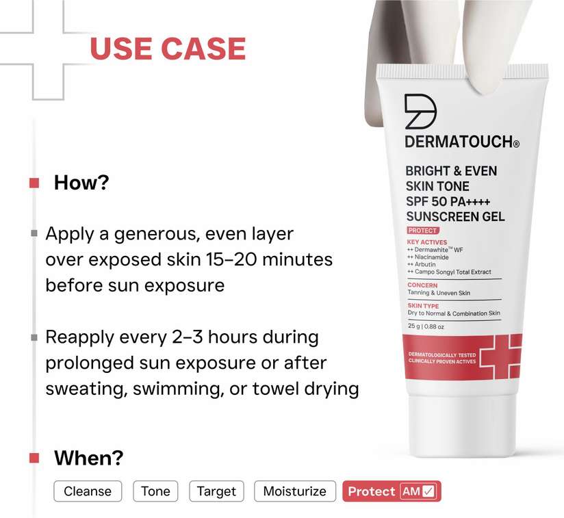 Shopsy DERMATOUCH Bright & Even Skin Tone Sunscreen Gel SPF 50+ - Image 4
