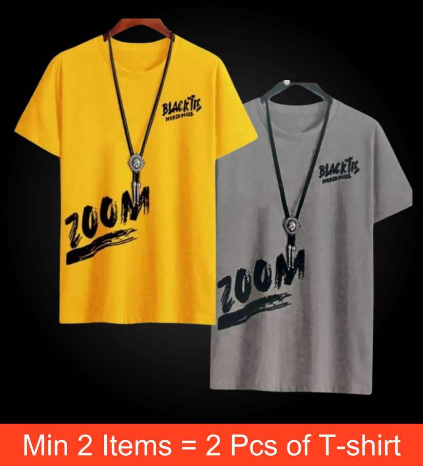 Shopsy Farlucci Printed Men Grey Yellow T-Shirt - Image 2
