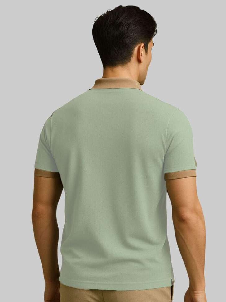 Shopsy Tazo Color Block Men Green T-Shirt - Image 3