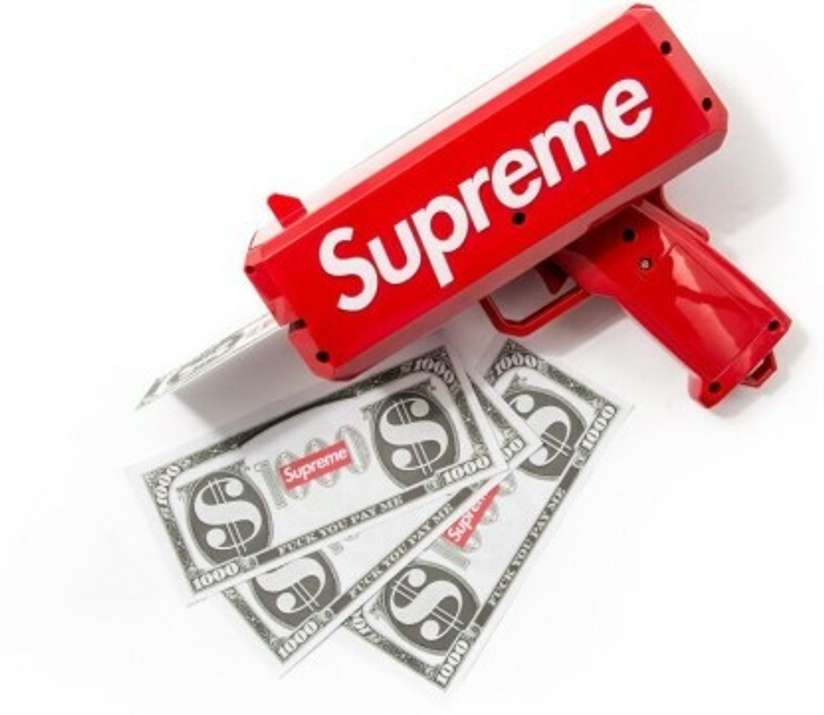 Supreme Moneygun Shooter Toy Supreme Cash Cannon Retail Lovely