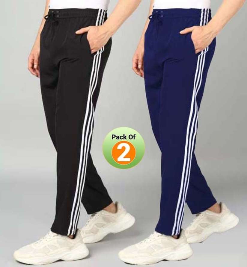 Shopsy WESTMAN Striped Men Black Dark Blue Track Pants - Image 2