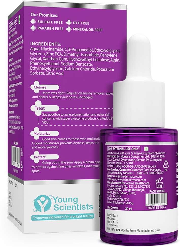 The Derma Co 10% Niacinamide Face Serum with 2% Zinc Fades Acne Marks | Fights Acne | Controls Oil Production | Reduces Dark Spots| Price in India - Buy The Derma Co 10% Niacinamide Face Serum with 2% Zinc Fades Acne Marks | Fights Acne | Controls Oil Production | Reduces Dark Spots| online at Shopsy.in - Image 4