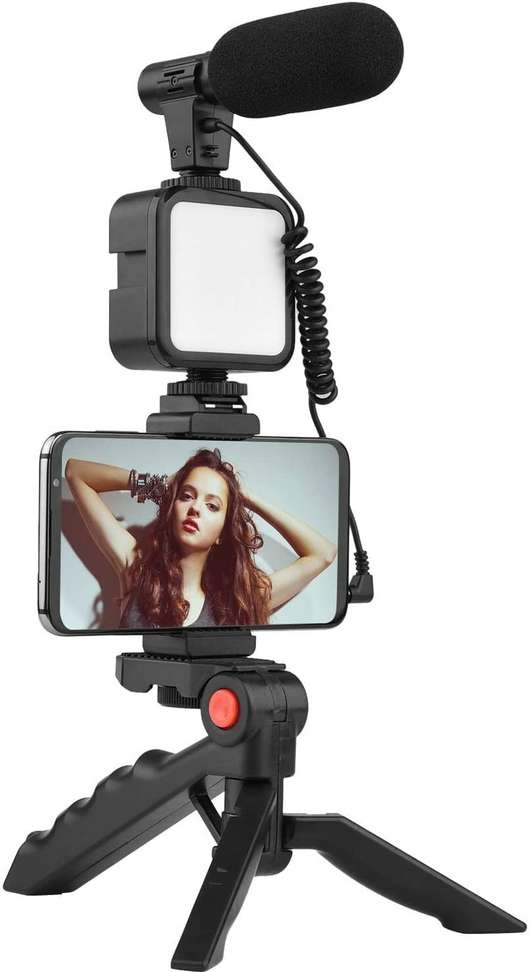 Video Recording Vlogging Mobile Holder Camera Hand Mobile Stand - Main Image