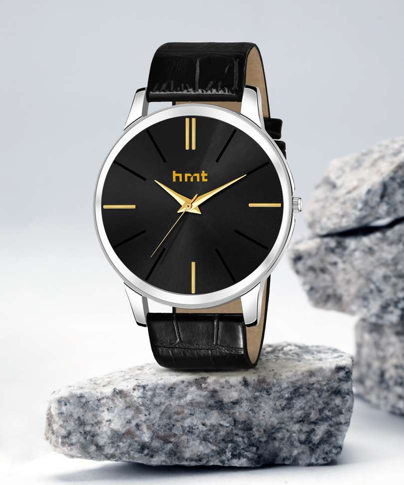 Ghadi Watch Pattas B9105 Black Wrist/Hands Watch Leather Strap