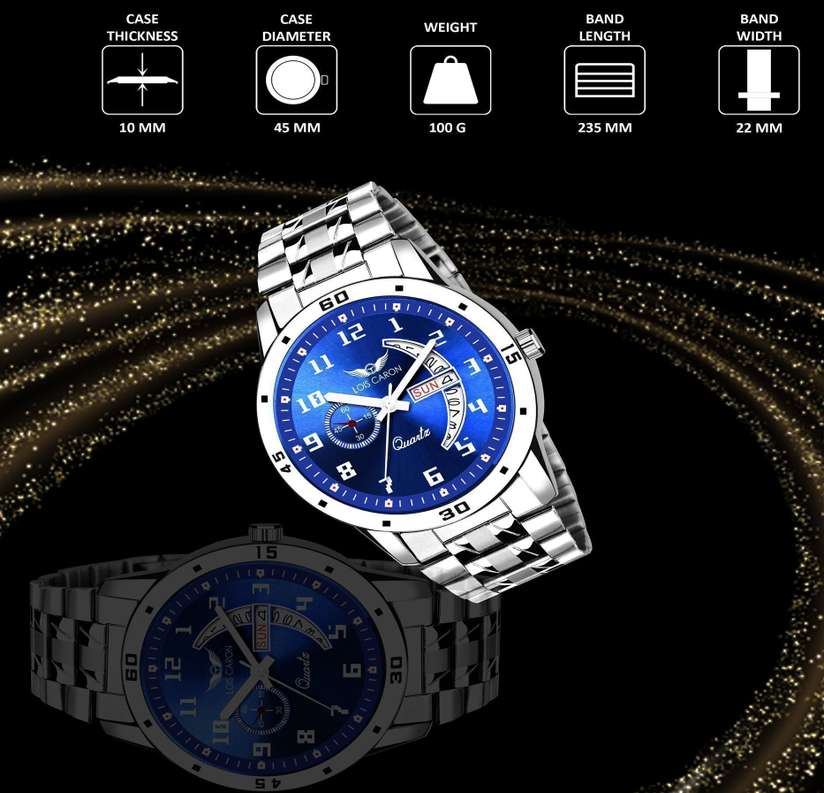 LOIS CARON LCS-8188 Trending Day & Date Series Stainless Steel Chain for Boy Analog Watch - For Men - Buy LOIS CARON LCS-8188 Trending Day & Date Series Stainless Steel Chain for Boy Analog Watch - For Men LCS-8188 (Blue) Online at Best Prices in India | Shopsy.in - Image 7