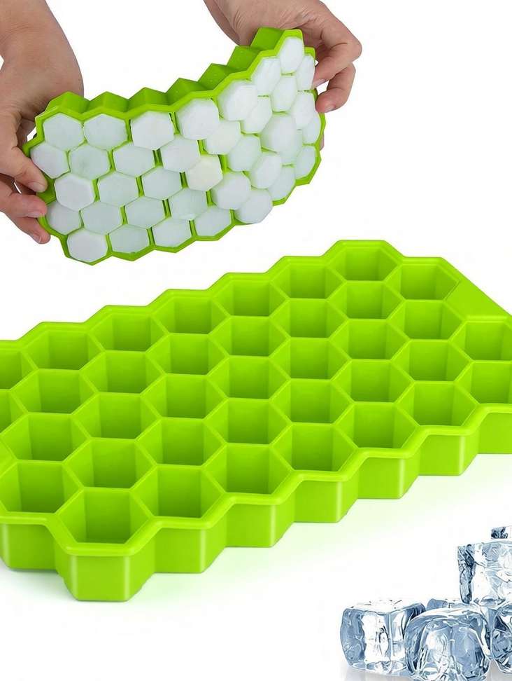 Angelware Flexible Silicone Honeycomb 37 Cavity Ice Cube Tray Small ...