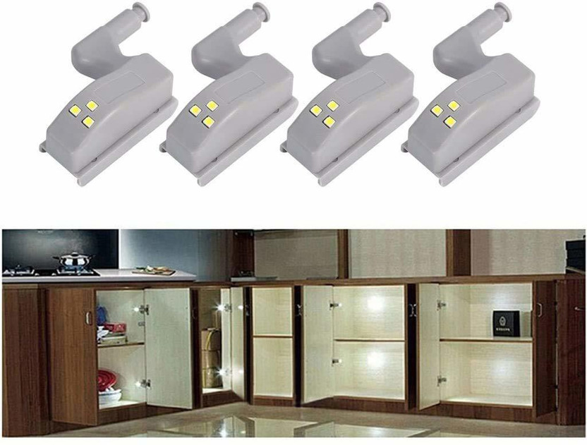Shelzi Closet Inner Hinge LED Light, Kitchen Cabinet Cupboard Closet Night Light - 2pcs Motion Sensor Light
