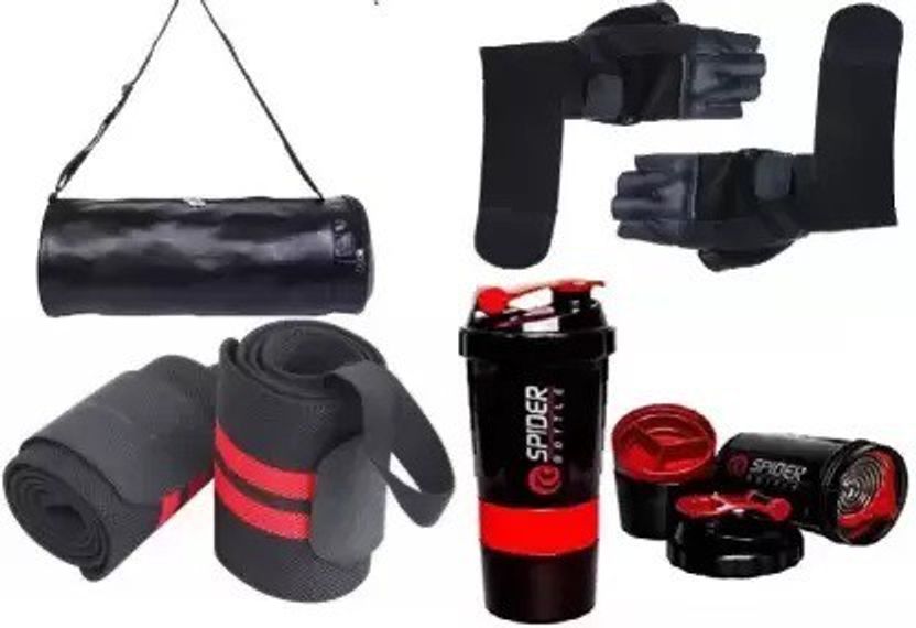 L'AVENIR Fitness Gym Bag, Shaker, Wrist Wrap, Gloves - Image 3