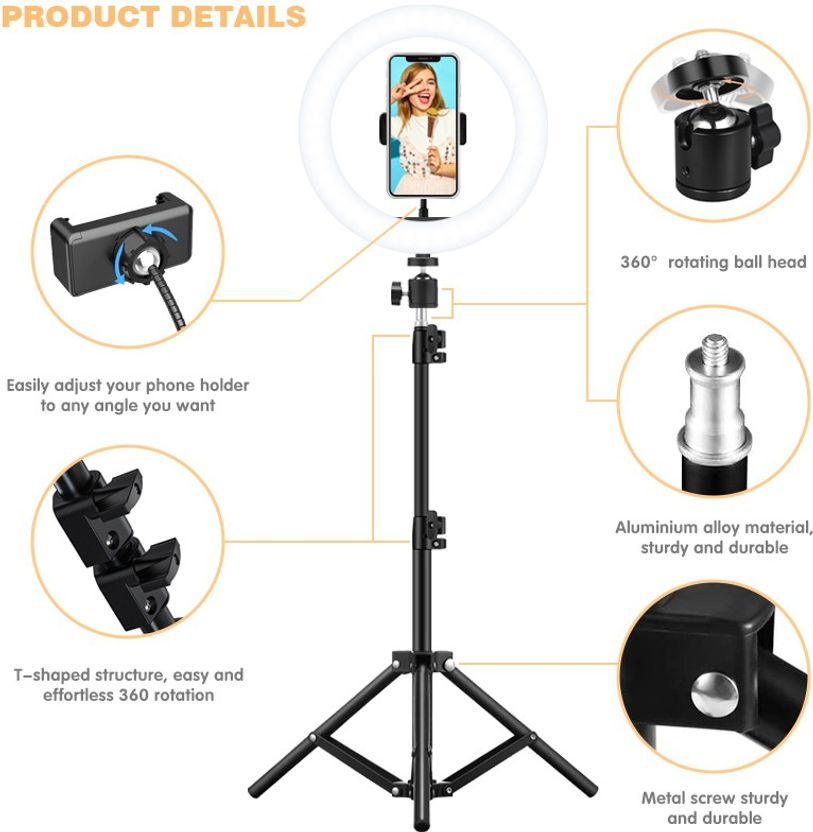 Wrapo Foldable Tripod with LED Ring Light - Image 5