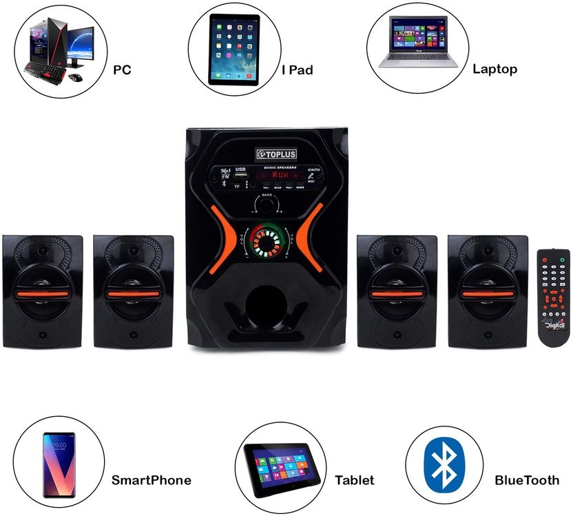 TOPLUS AE-160D 60W Bluetooth Home Theatre (Black, 4.1 Channel) - Image 5