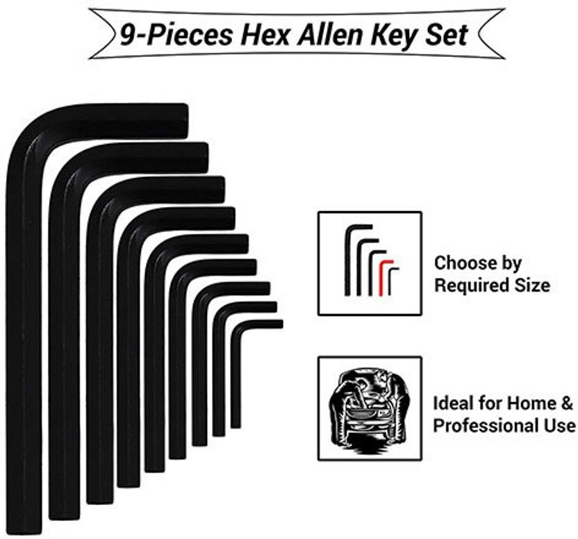 Kshivi 9 Pcs Hex Allen Key Kit - Image 7