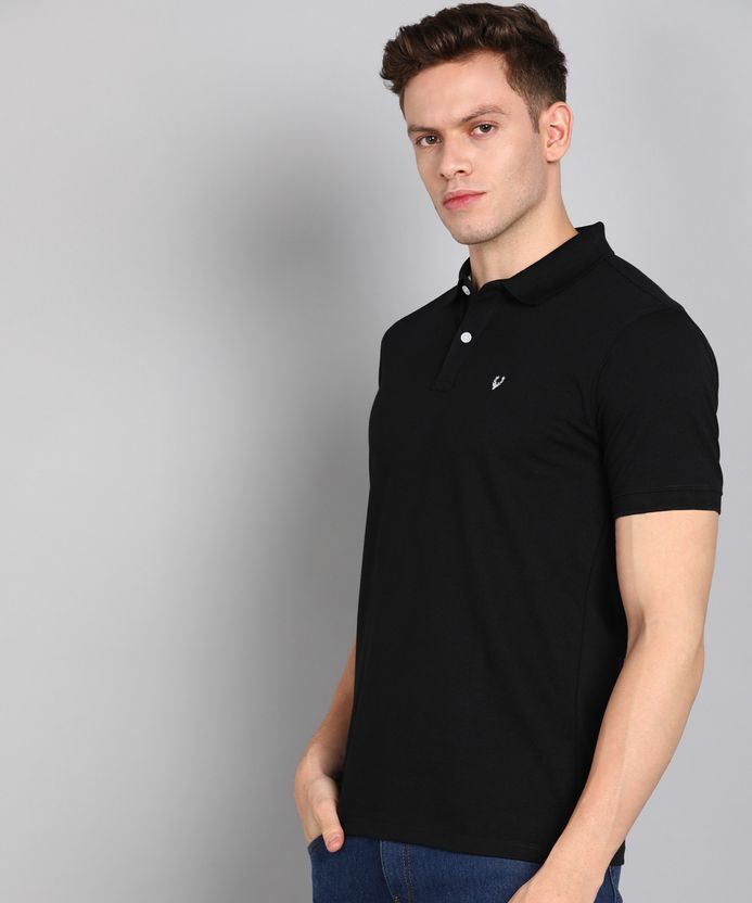 Allen Solly Men Polo Neck Black T-Shirt - Image 3