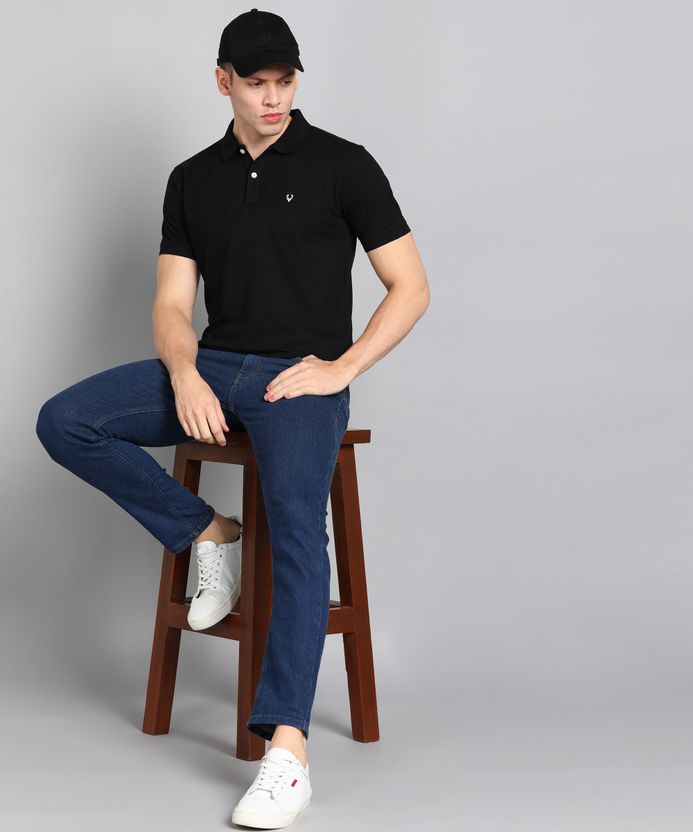 Allen Solly Men Polo Neck Black T-Shirt - Image 2