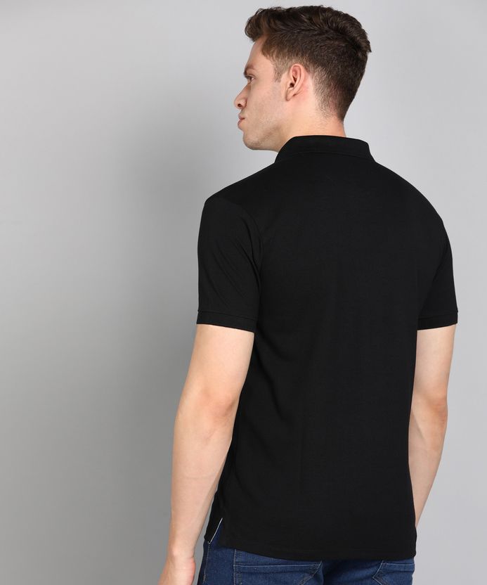 Allen Solly Men Polo Neck Black T-Shirt - Image 4