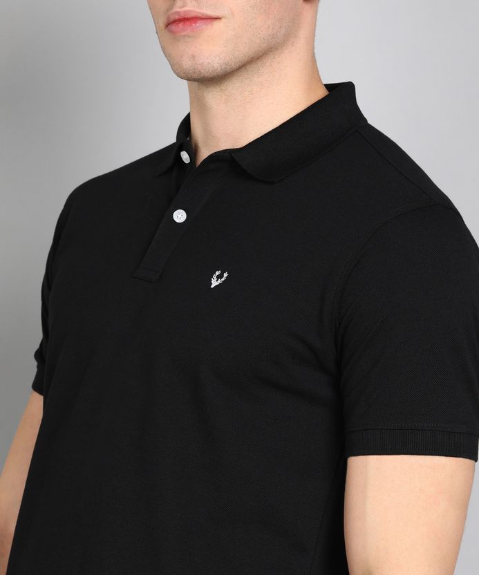 Allen Solly Men Polo Neck Black T-Shirt - Image 5
