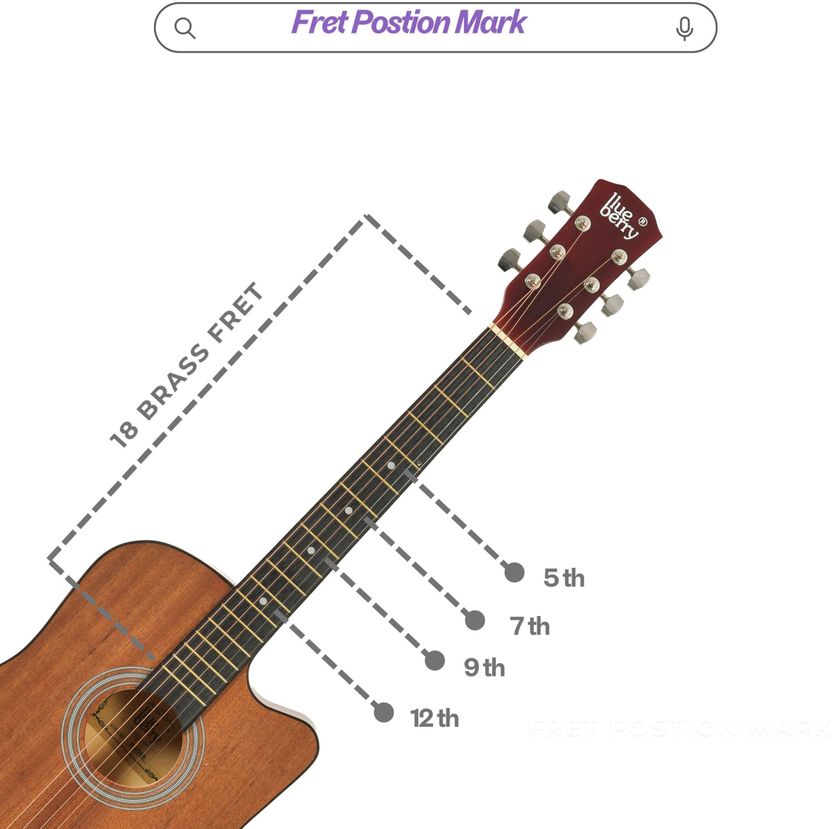 Blueberry B-38C 38 Inch Acoustic Guitar - Image 4
