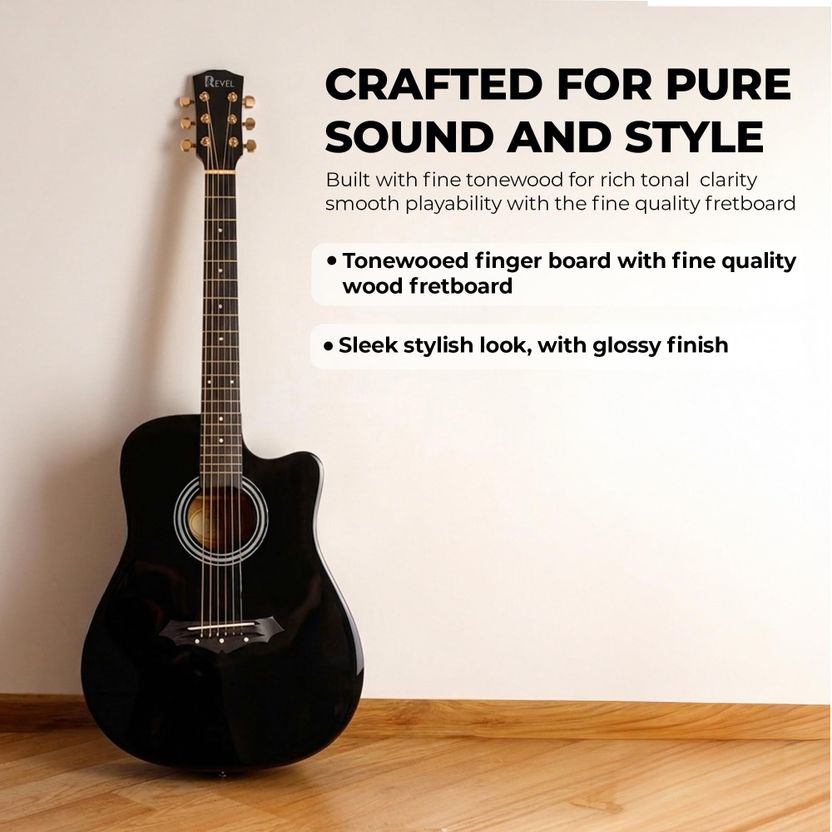 REVEL RVL-38G-BK Acoustic Guitar - Image 4