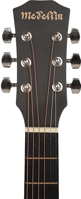 Medellin 38” Matt Black Acoustic Guitar - Image 4