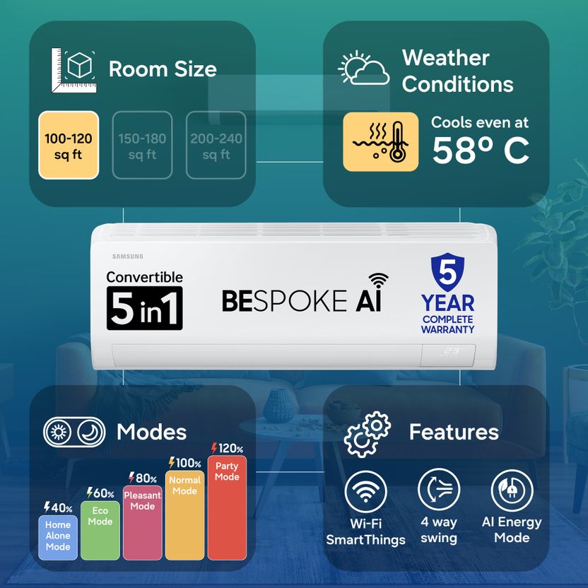 Samsung Bespoke AI 2026 1 Ton 3 Star Split Inverter AC - Image 3