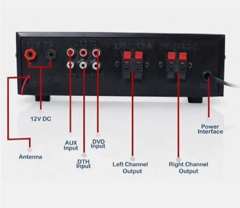 RUVOXTUNE Red N 0001 1W AV Power Amplifier (Black, Red) - Image 2