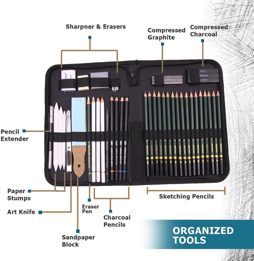 Adoere 42 Pcs Sketching and Drawing Kit - Image 2