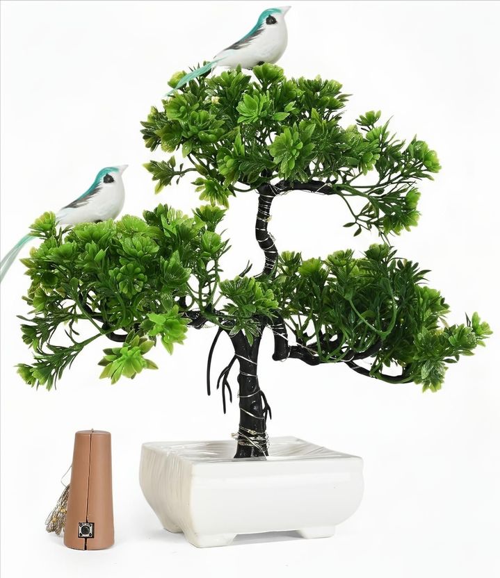 POKA Green Tree Plants with Bird & Light - Image 3